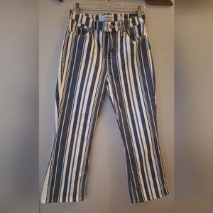 NWT Lucky Brand High Rise Bridgette Mini Bootcut Striped Crop Jeans Womens 28x26